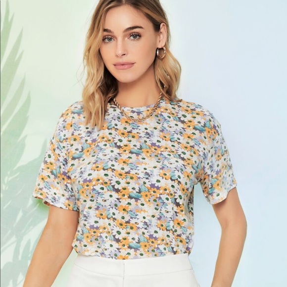 Tops - Floral vibes oversized tee